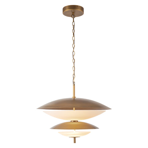 Alora - CH315224VBOP - LED Chandelier - Prescott - Vintage Brass/Opal Matte Glass