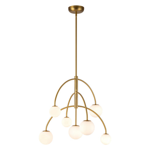 Alora - CH686027BGOP - Seven Light Chandelier - Fiona - Brushed Gold/Opal Glass