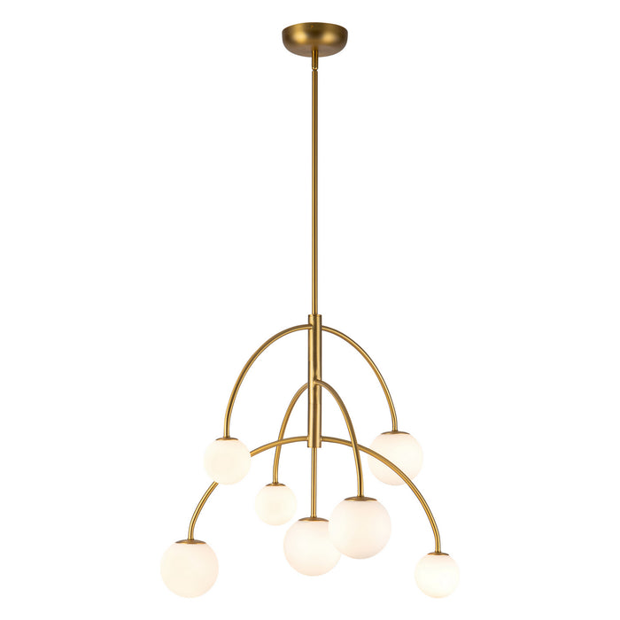 Alora - CH686027BGOP - Seven Light Chandelier - Fiona - Brushed Gold/Opal Glass