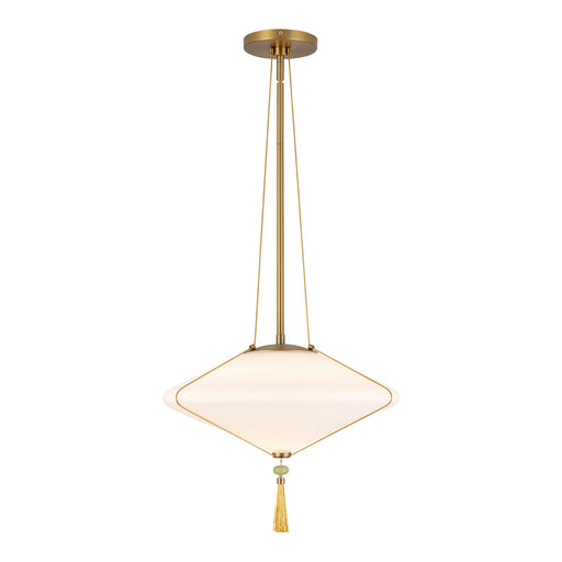 Alora - PD481015BGOP - One Light Pendant - Reeve - Brushed Gold/Opal Glass