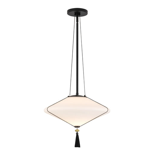Alora - PD481015MBOP - One Light Pendant - Reeve - Matte Black/Opal Glass