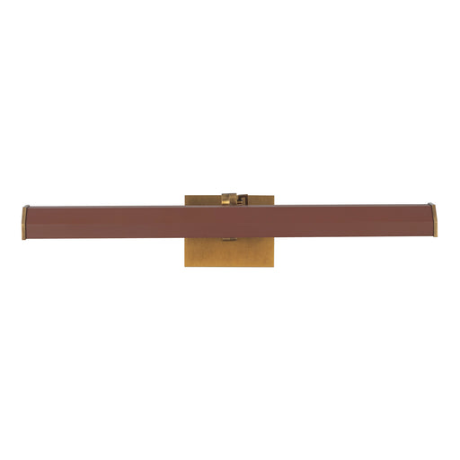 Alora - PL339721VBBGD - LED Wall/Picture Light - Gemma - Vintage Brass/Burgundy