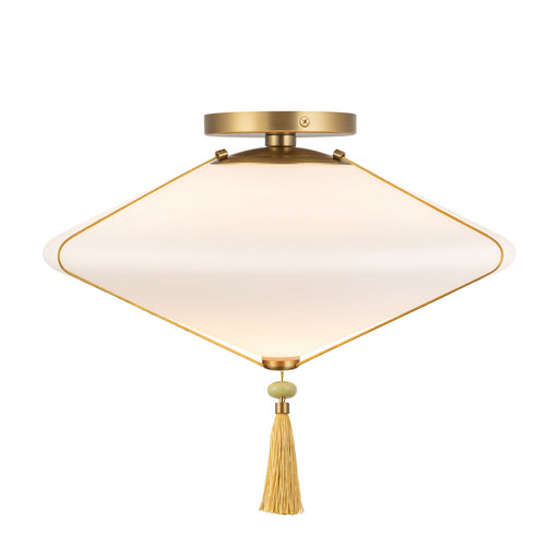 Alora - SF481015BGOP - One Light Flush Mount - Reeve - Brushed Gold/Opal Glass