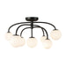Alora - SF686027MBOP - Seven Light Flush Mount - Fiona - Matte Black/Opal Glass