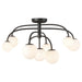Alora - SF686033MBOP - Nine Light Flush Mount - Fiona - Matte Black/Opal Glass