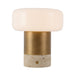 Alora - TL361707VBGO - LED Table Lamp - Niko - Vintage Brass/Opal Matte Glass