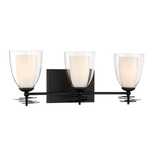 Minka-Lavery - 10253-899 - Three Light Vanity - Elowen - Dark Matte Black