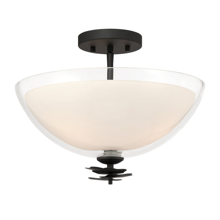 Minka-Lavery - 10255-899 - Three Light Semi-Flush Mount - Elowen - Dark Matte Black