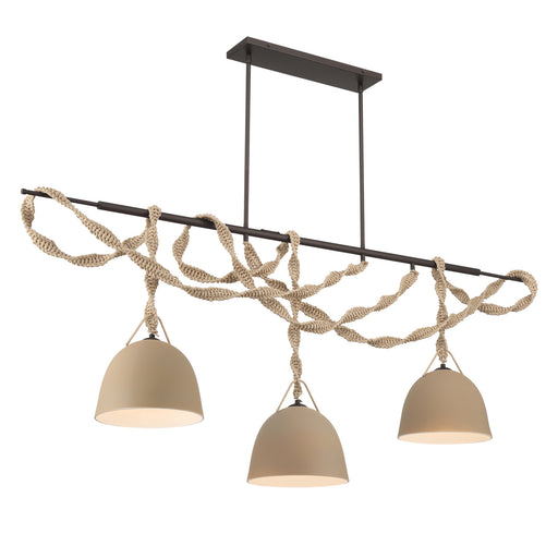 Cordón Three Light Linear Chandelier Dark Bronze