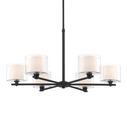 Minka-Lavery - 2065-899 - Six Light Chandelier - Seville - Dark Matte Black