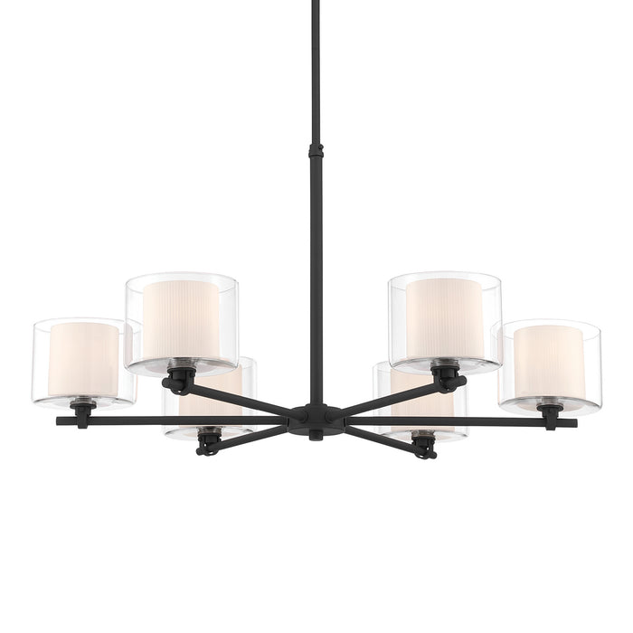 Minka-Lavery - 2065-899 - Six Light Chandelier - Seville - Dark Matte Black