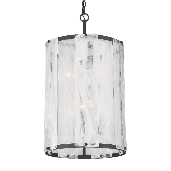 Minka-Lavery - 3637-899 - Six Light Pendant - Veil - Dark Matte Black
