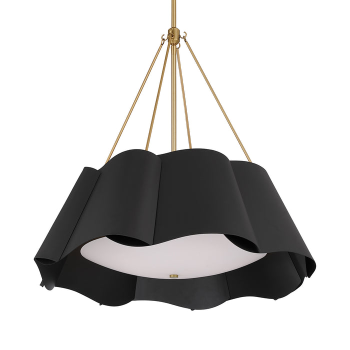 Minka-Lavery - 3954-796 - Four Light Pendant - Waveform - Dark Bronze