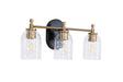 Craftmade - 60303-FBSB-C - Three Light Vanity - Council - Flat Black/Satin Brass
