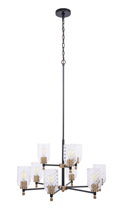 Craftmade - 60329-FBSB-C - Nine Light Chandelier - Council - Flat Black/Satin Brass