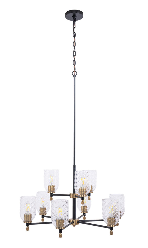 Craftmade - 60329-FBSB-C - Nine Light Chandelier - Council - Flat Black/Satin Brass