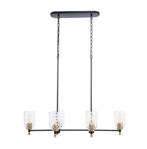 Craftmade - 60376-FBSB-C - Six Light Island Pendant - Council - Flat Black/Satin Brass