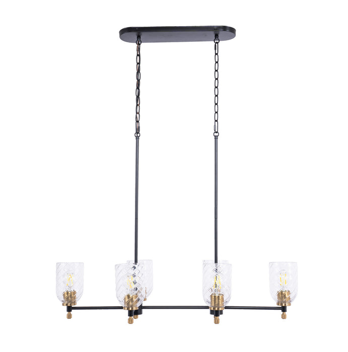 Craftmade - 60376-FBSB-C - Six Light Island Pendant - Council - Flat Black/Satin Brass