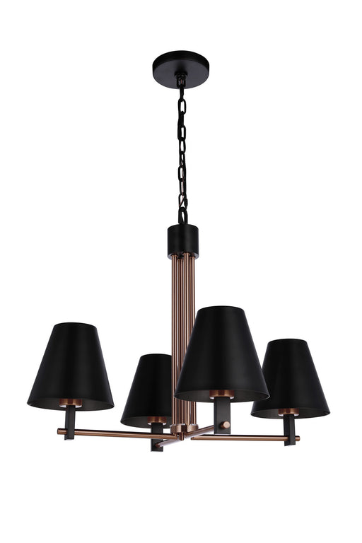 Craftmade - 60924-FBSB - Four Light Chandelier - Blake - Flat Black/Satin Brass