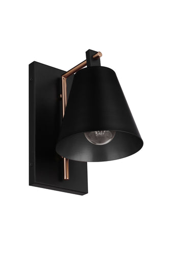 Blake One Light Wall Sconce Flat Black/Satin Brass