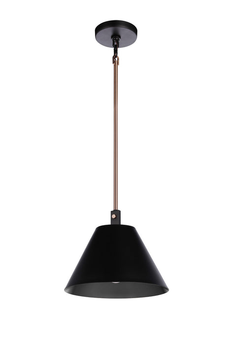 Craftmade - 60991-FBSB - One Light Pendant - Blake - Flat Black/Satin Brass