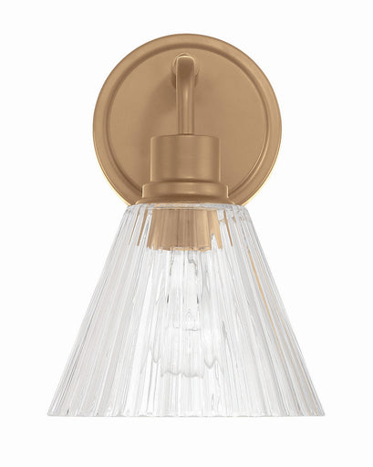 Pleated One Light Wall Sconce Premium Bronze
