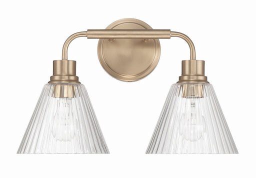 Pleated Two Light Vanity Premium Bronze