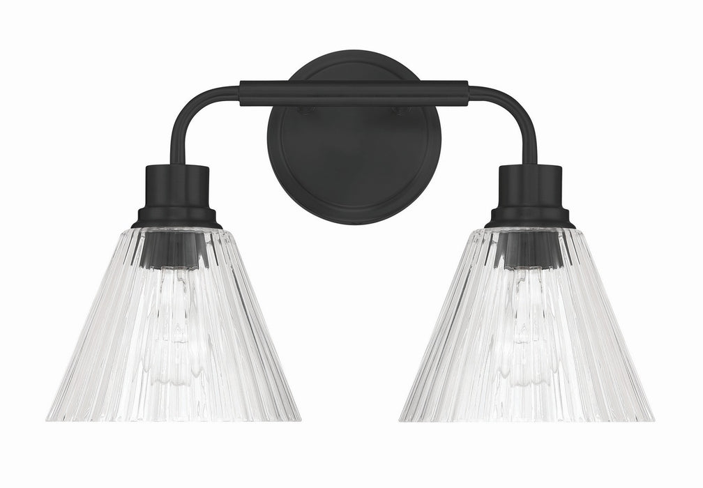 Craftmade - 61102-FB - Two Light Vanity - Pleated - Flat Black