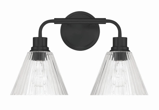 Pleated Two Light Vanity Flat Black