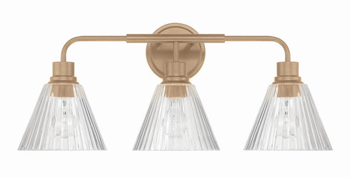 Pleated Three Light Vanity Premium Bronze
