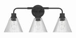 Craftmade - 61103-FB - Three Light Vanity - Pleated - Flat Black