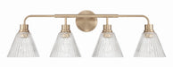 Craftmade - 61104-CPZ - Four Light Vanity - Pleated - Premium Bronze