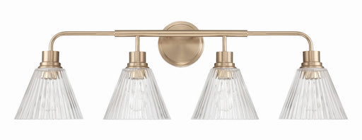 Pleated Four Light Vanity Premium Bronze