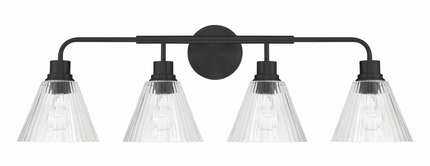 Craftmade - 61104-FB - Four Light Vanity - Pleated - Flat Black