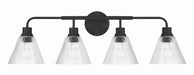 Craftmade - 61104-FB - Four Light Vanity - Pleated - Flat Black