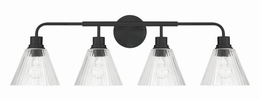 Pleated Four Light Vanity Flat Black