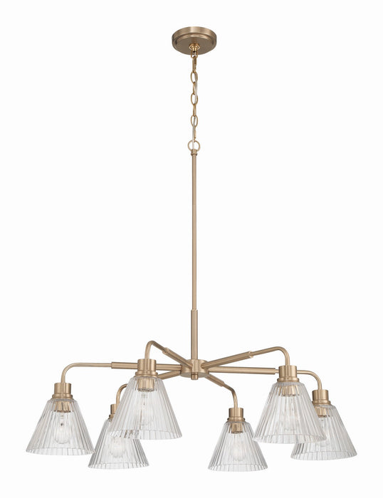 Craftmade - 61126-CPZ - Six Light Chandelier - Pleated - Premium Bronze
