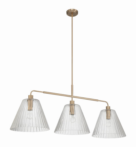 Pleated Three Light Vanity Premium Bronze