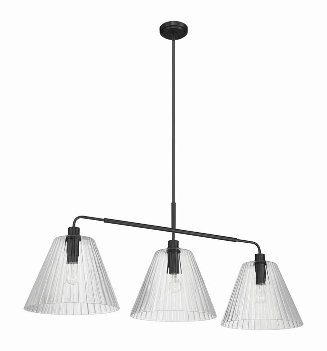 Craftmade - 61173-FB - Three Light Vanity - Pleated - Flat Black