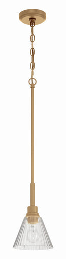 Pleated One Light Mini Pendant Premium Bronze