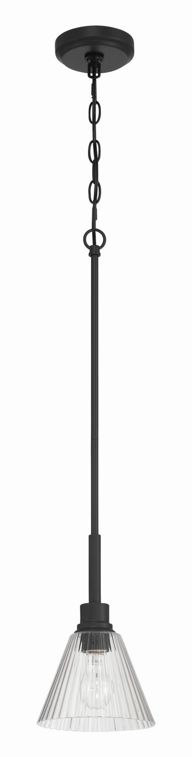 Craftmade - 61191-FB - One Light Mini Pendant - Pleated - Flat Black