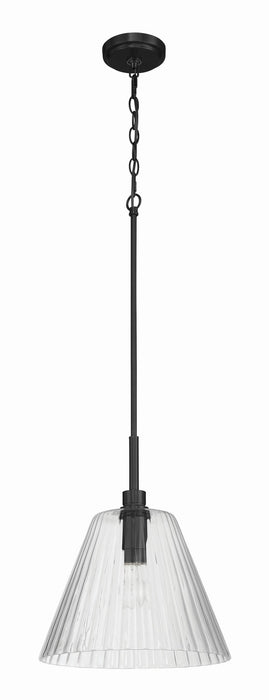 Craftmade - 61192-FB - One Light Pendant - Pleated - Flat Black