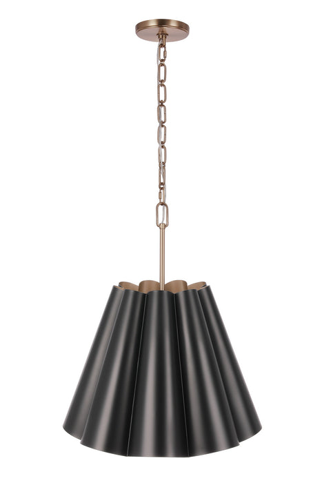 Craftmade - 61793-FBSB - Three Light Pendant - Poppie - Flat Black/Satin Brass