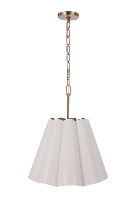 Craftmade - 61793-WSB - Three Light Pendant - Poppie - White/Satin Brass