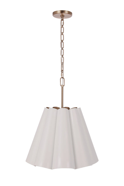 Craftmade - 61793-WSB - Three Light Pendant - Poppie - White/Satin Brass