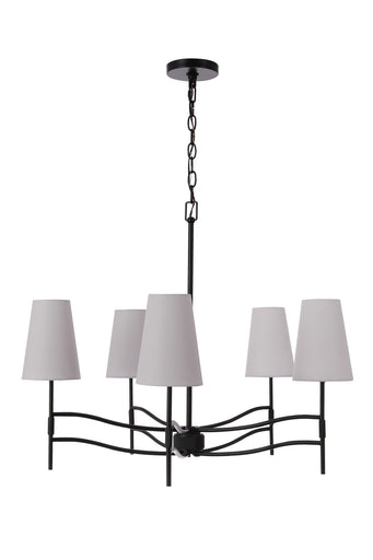 Astor Five Light Chandelier Flat Black