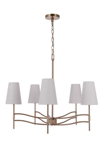 Astor Five Light Chandelier Satin Brass