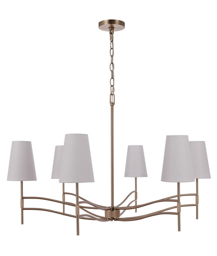 Astor Six Light Chandelier Satin Brass