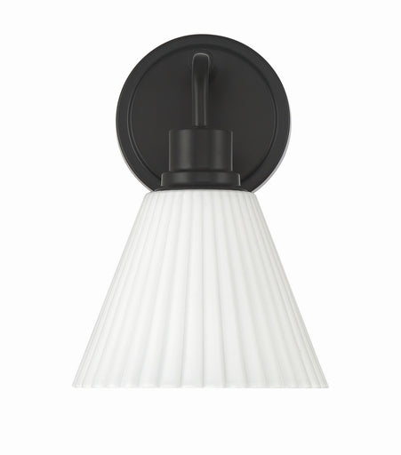 Pleated II One Light Wall Sconce Flat Black