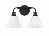 Craftmade - 62302-FB - Two Light Vanity - Pleated II - Flat Black